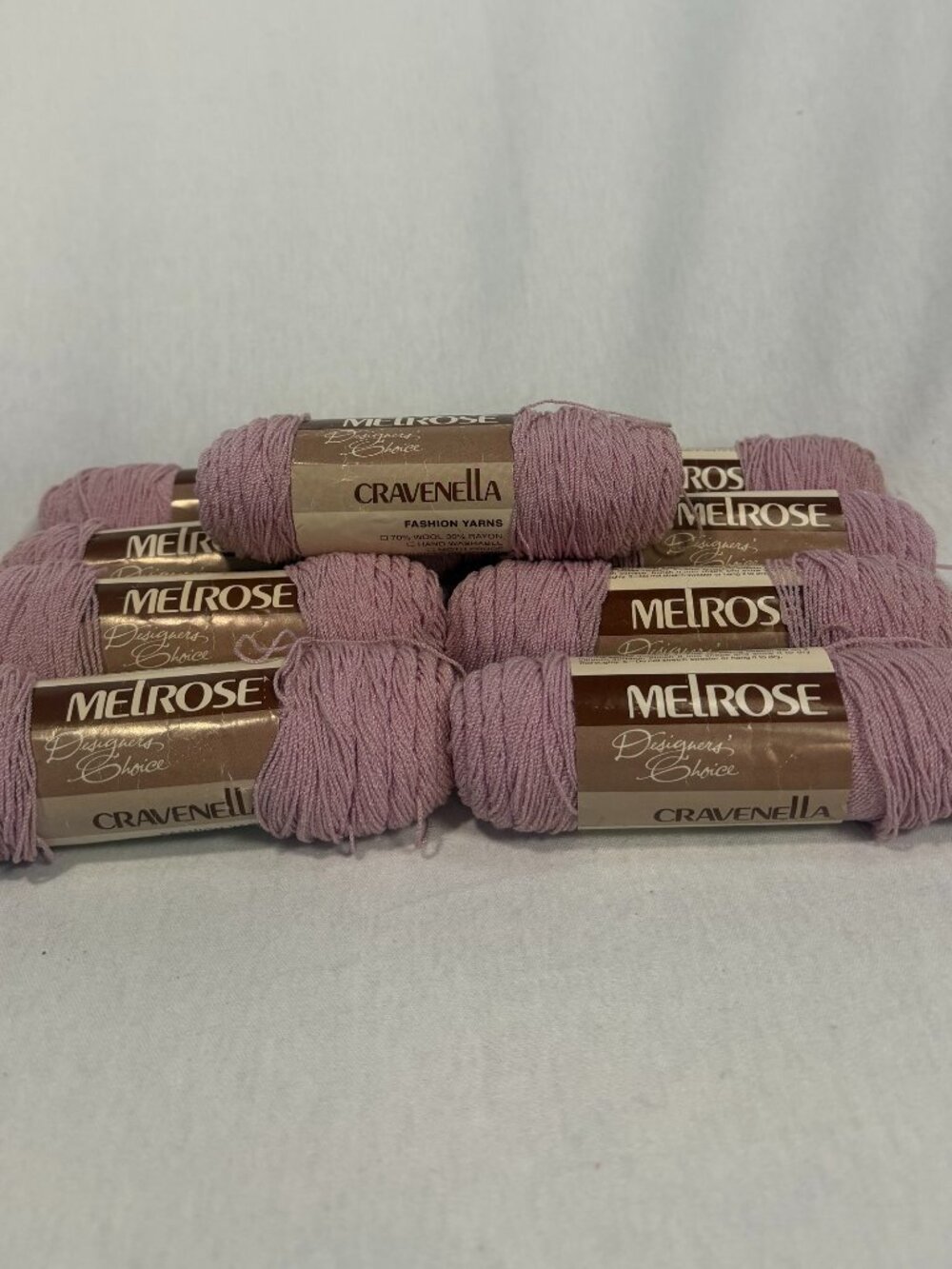 NWT Melrose Designers Choice Lilac Wool Rayon Yarn 9pc